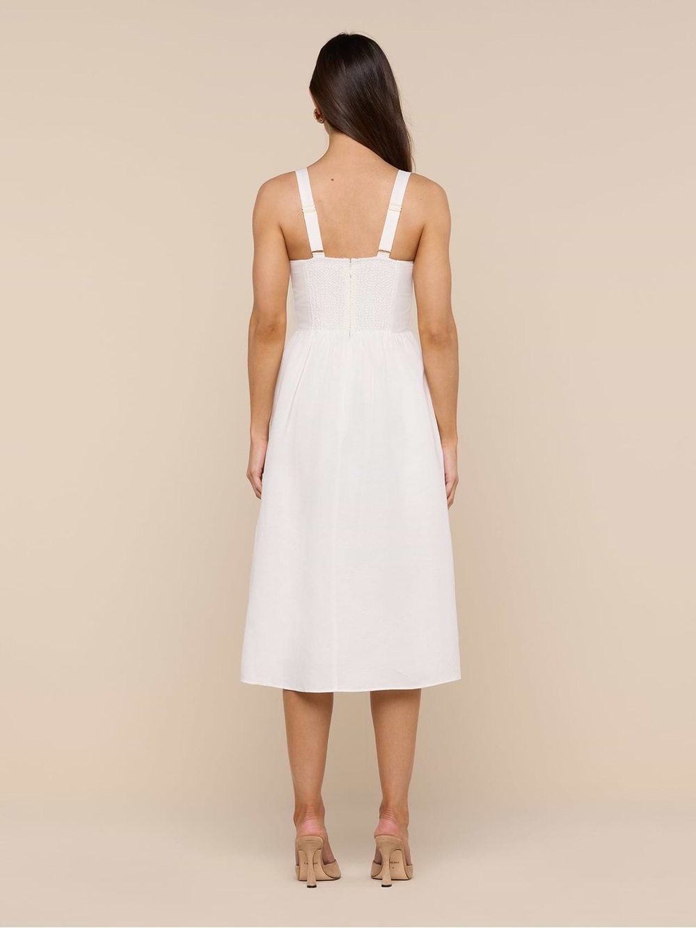 NWT! L'Agence Tiani Bustier Linen-Blend Dress - Picture 10 of 13